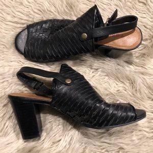 Black leather shooties